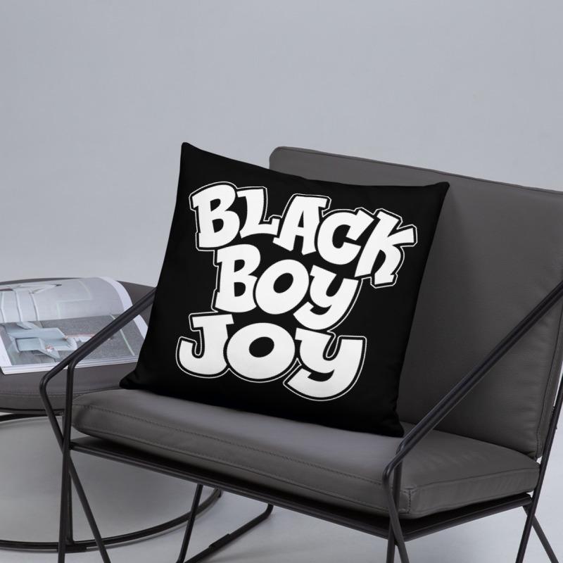 Black Boy Joy Square Pillow - Chocolate Ancestor