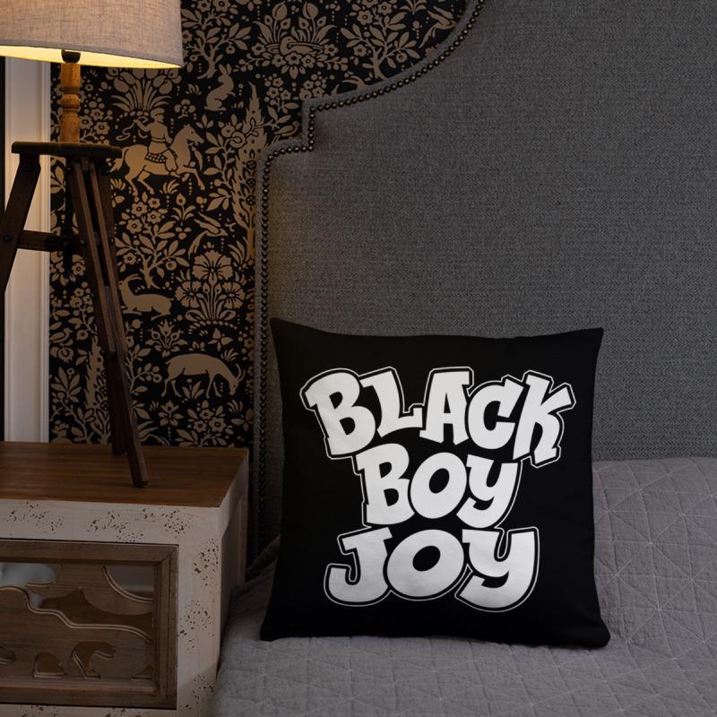 Black Boy Joy Square Pillow - Chocolate Ancestor