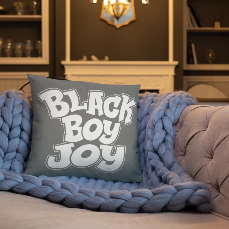 Black Boy Joy Square Pillow - Chocolate Ancestor