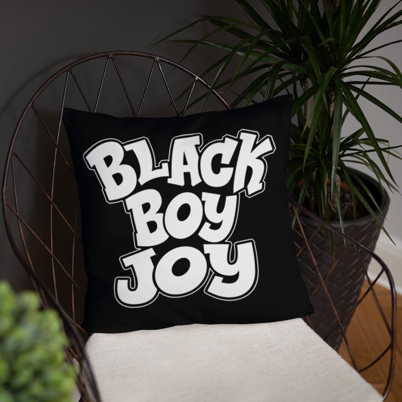 Black Boy Joy Square Pillow - Chocolate Ancestor