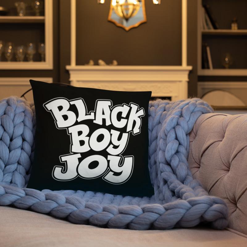 Black Boy Joy Square Pillow - Chocolate Ancestor