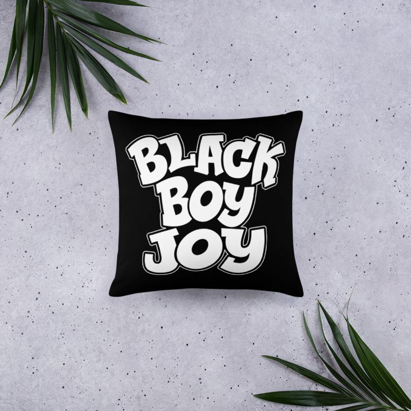 Black Boy Joy Square Pillow - Chocolate Ancestor