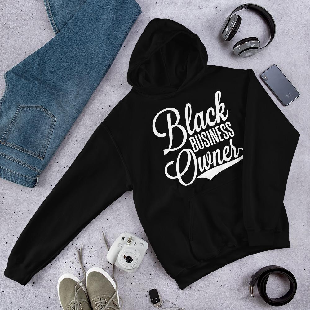 Black Business Owner Cursive Hooded Sweatshirt (Unisex) - Chocolate Ancestor