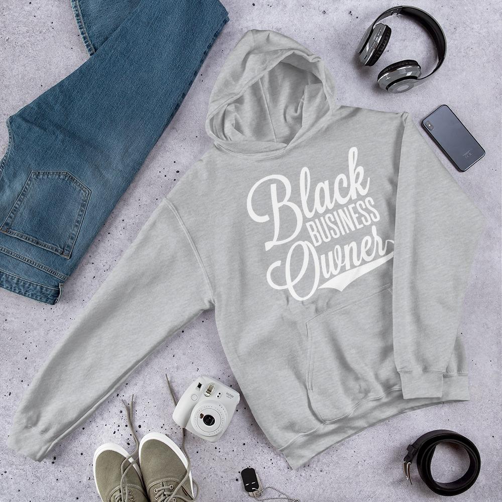 Black Business Owner Cursive Hooded Sweatshirt (Unisex) - Chocolate Ancestor