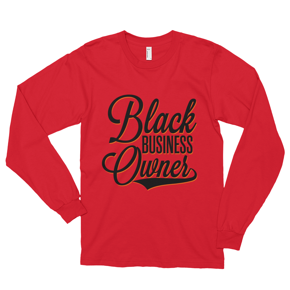 Black Business Owner Cursive Long sleeve t-shirt (unisex) - Chocolate Ancestor