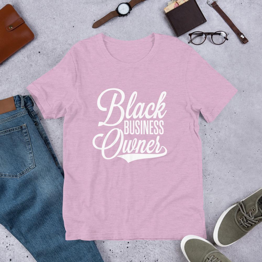 Black Business Owner (Cursive) Short-Sleeve Unisex T-Shirt - Chocolate Ancestor