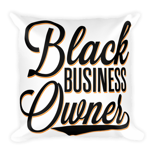 Black Business Owner Cursive Square Pillow - Chocolate Ancestor