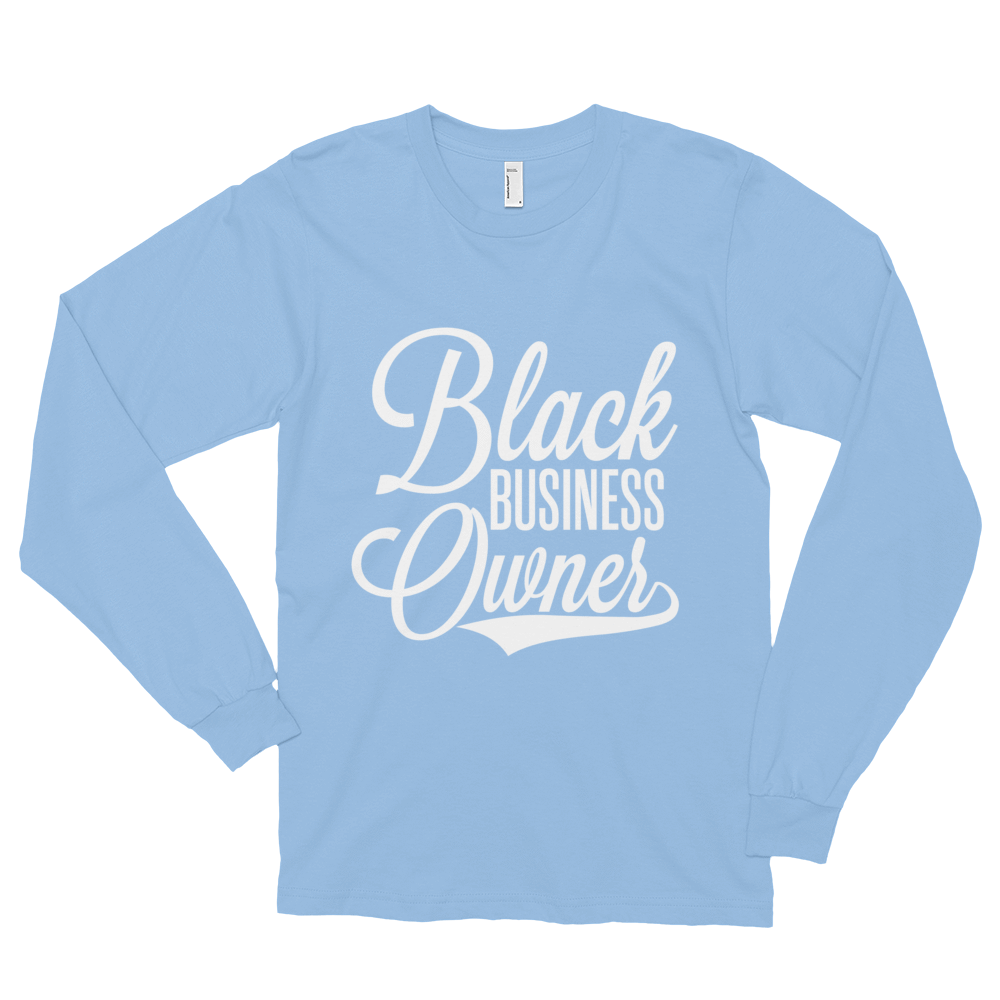 Black Business Owner (White) Long sleeve t-shirt (unisex) - Chocolate Ancestor