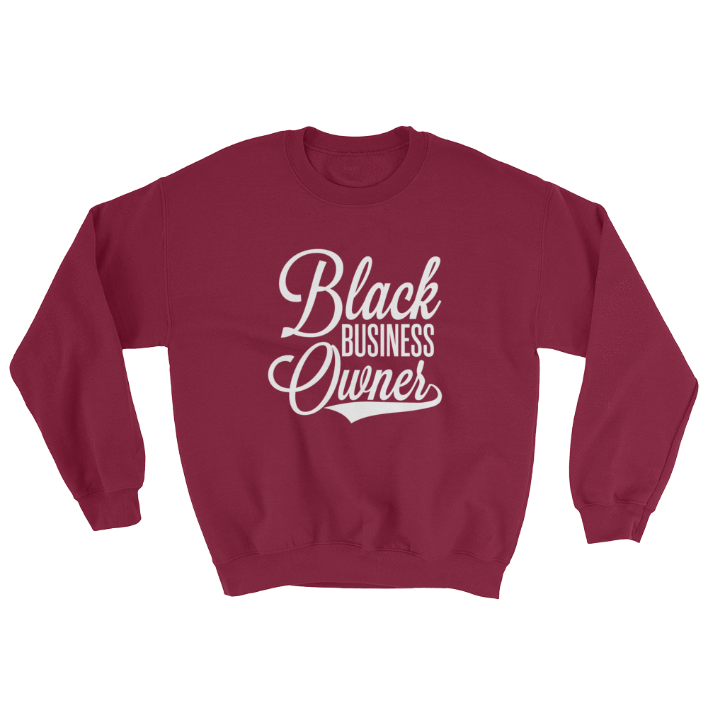 Black Business Owner (White) Unisex Sweatshirt - Chocolate Ancestor