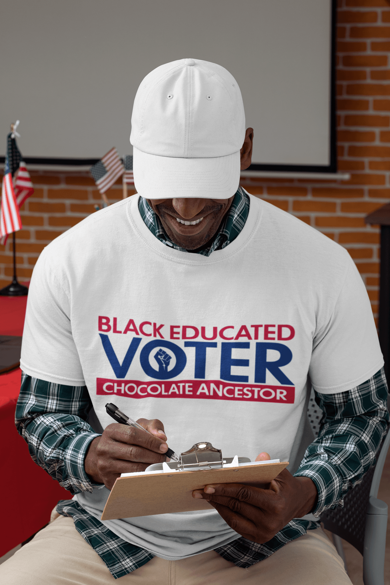 Black Educated Voter Short-Sleeve Unisex T-Shirt - Chocolate Ancestor