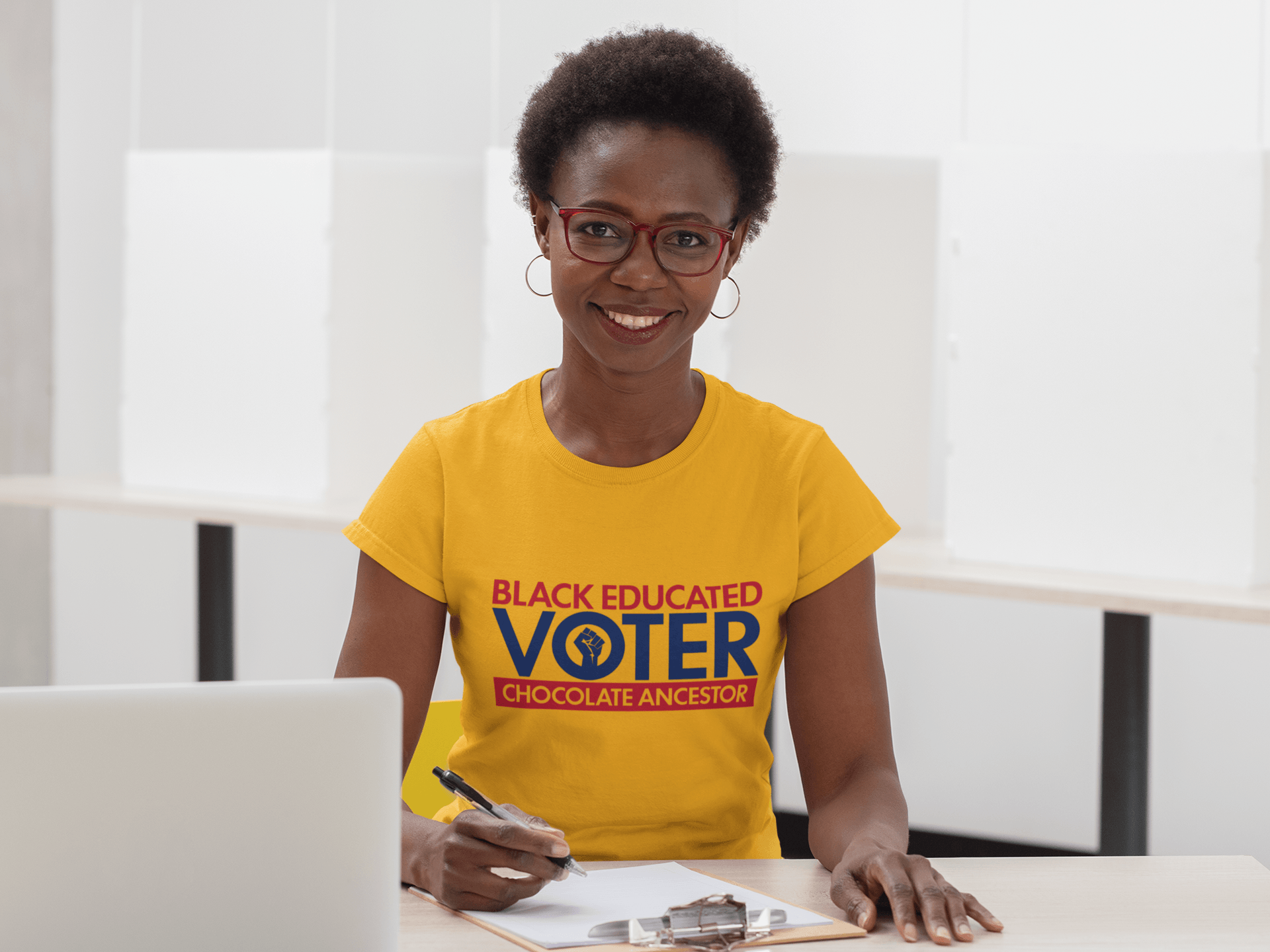 Black Educated Voter Short-Sleeve Unisex T-Shirt - Chocolate Ancestor