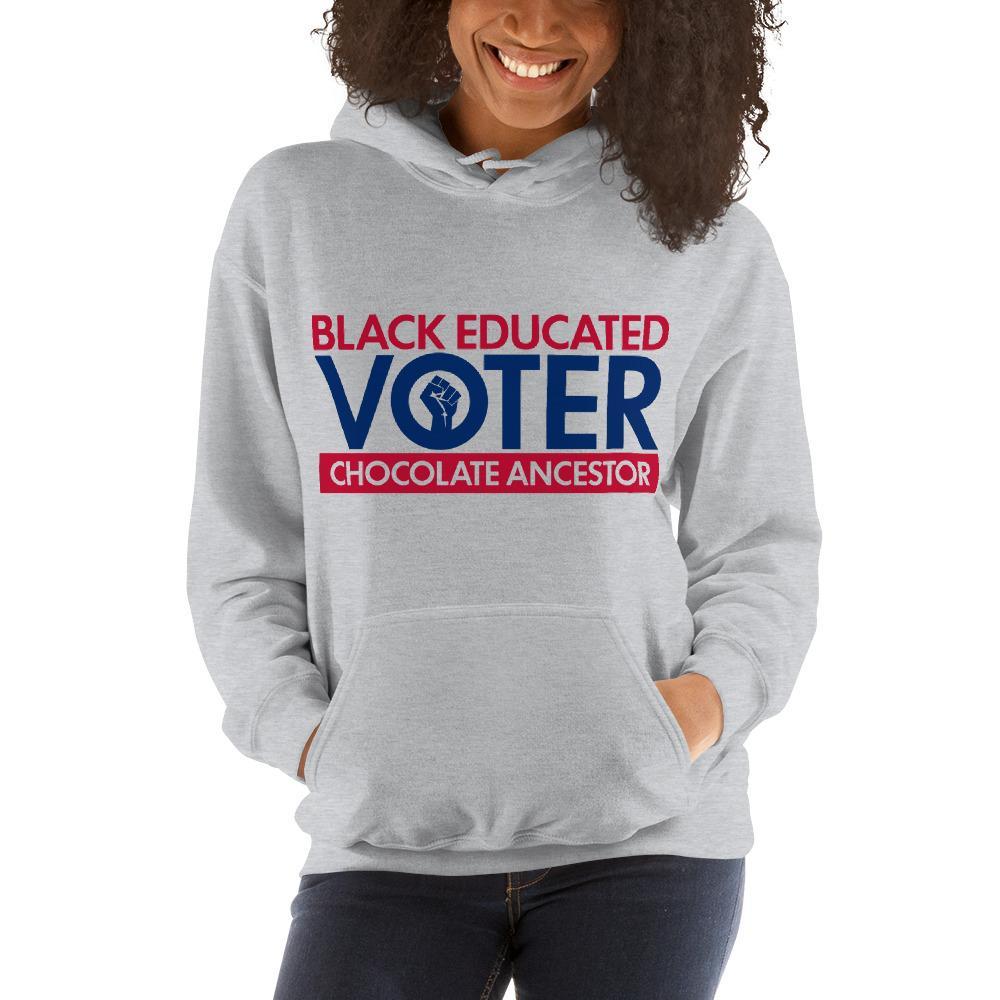 Black Educated Voter Unisex Hooded Sweatshirt - Chocolate Ancestor