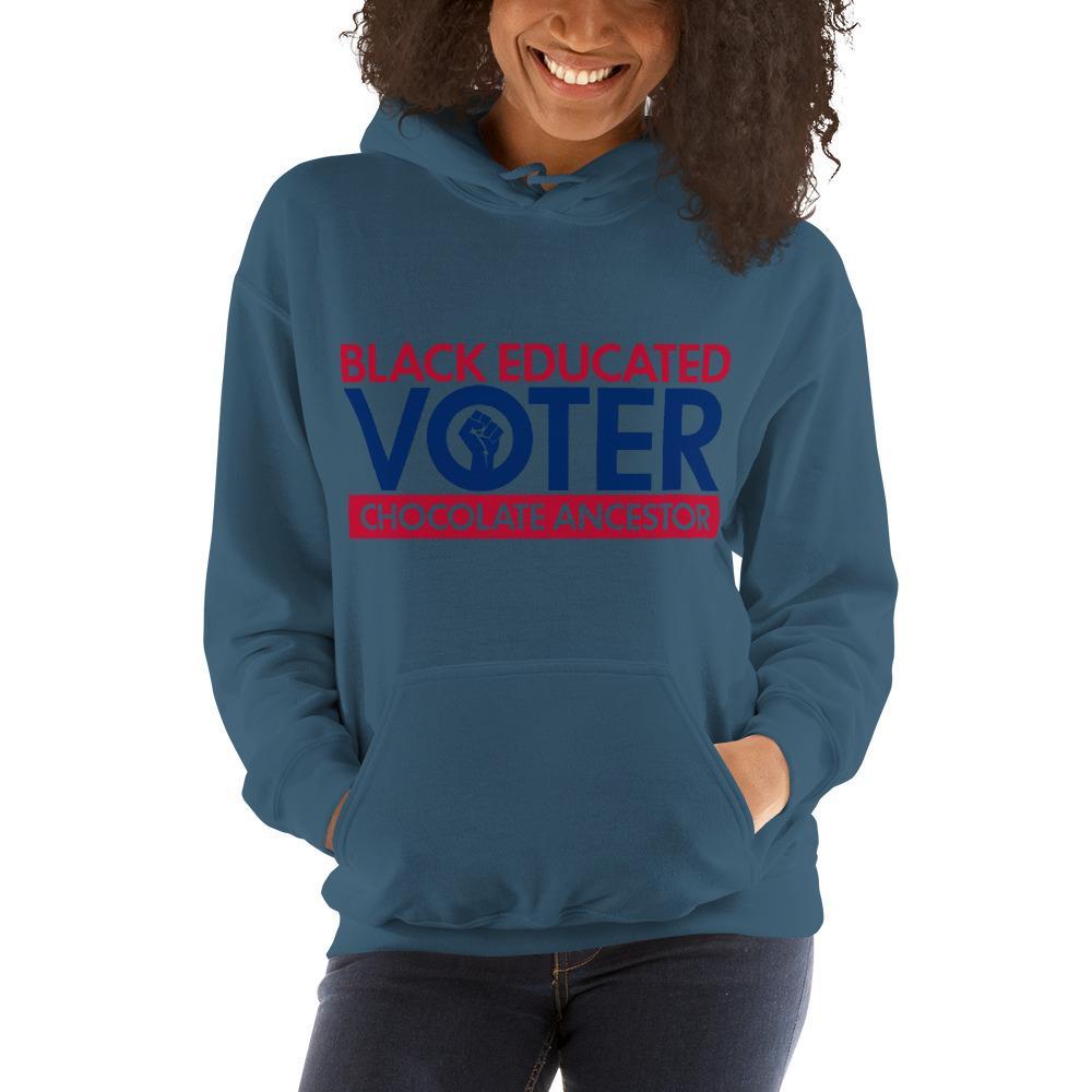 Black Educated Voter Unisex Hooded Sweatshirt - Chocolate Ancestor