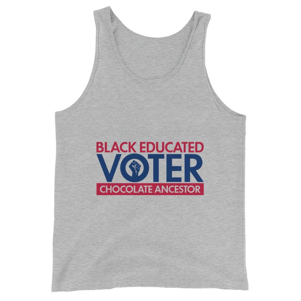 Black Educated Voter Unisex Tank Top - Chocolate Ancestor