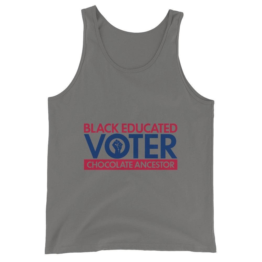 Black Educated Voter Unisex Tank Top - Chocolate Ancestor