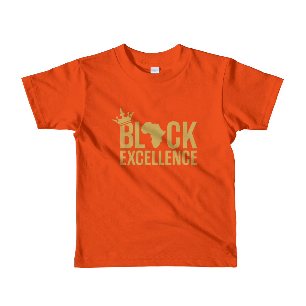 Black Excellence (Gold) Short sleeve kids t-shirt - Chocolate Ancestor