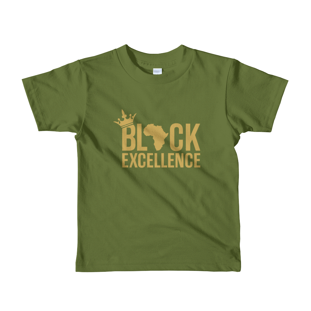 Black Excellence (Gold) Short sleeve kids t-shirt - Chocolate Ancestor