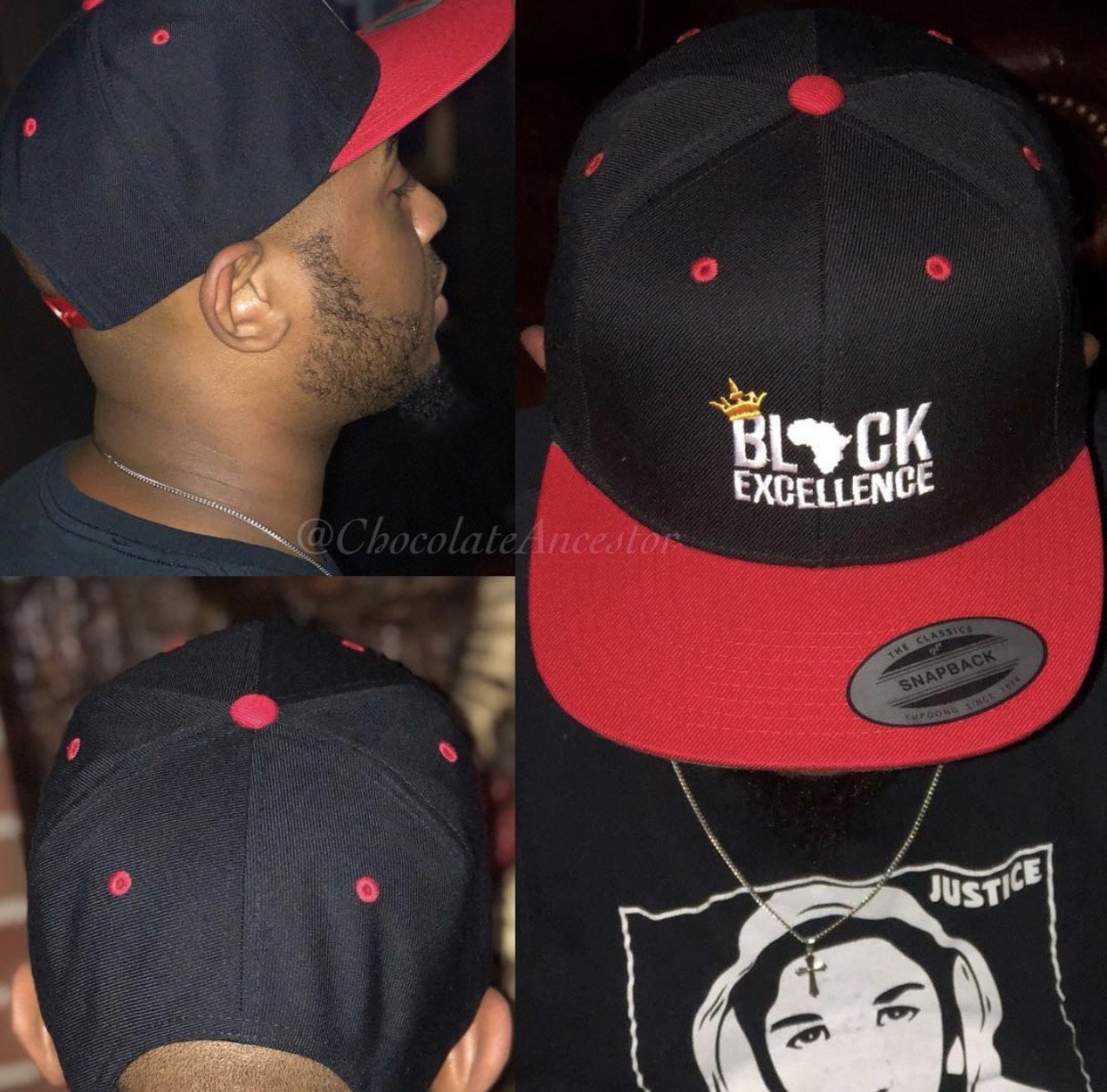 Black Excellence Wool Blend Snapback - Chocolate Ancestor