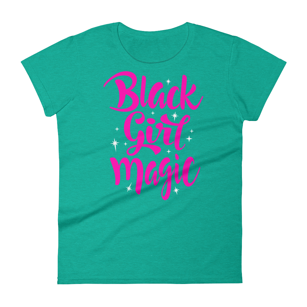 Black Girl Magic (Pink) Ladies short sleeve t-shirt - Chocolate Ancestor