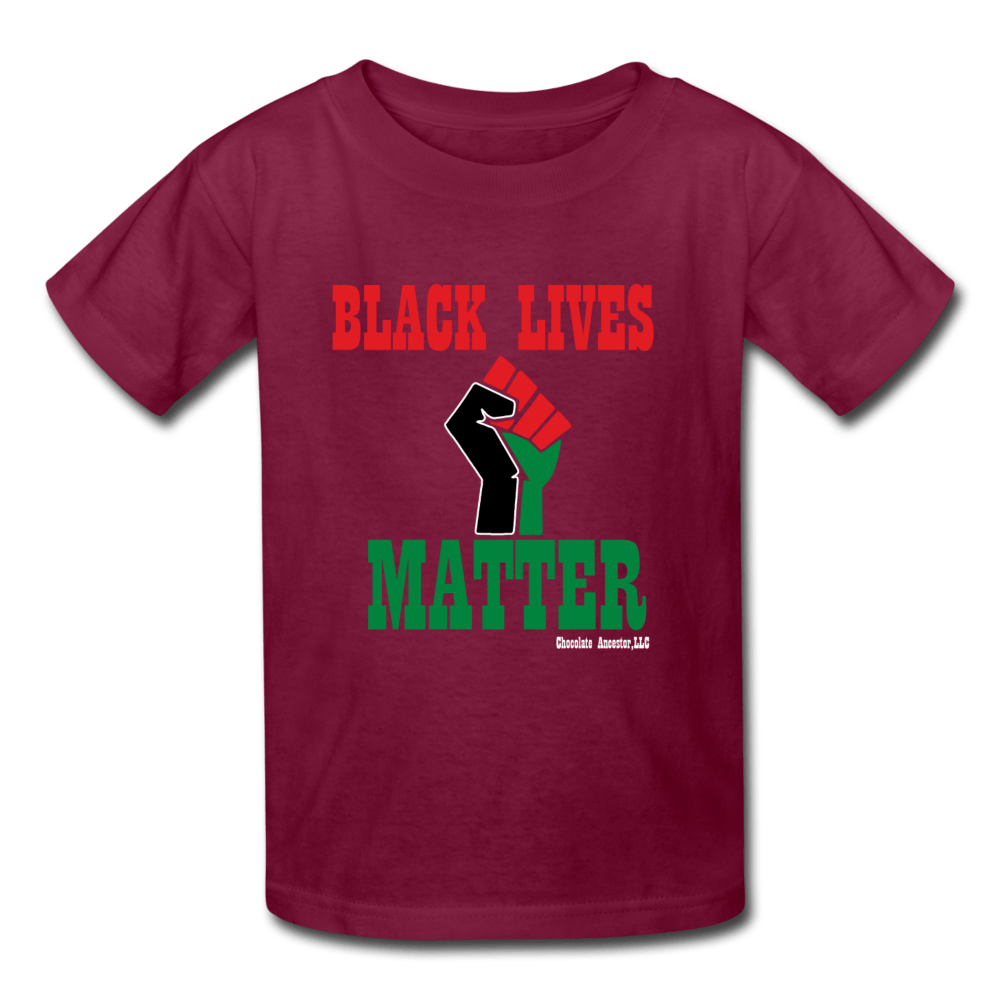 Black Lives Matter Pan African RBG Kids' T-Shirt - Chocolate Ancestor