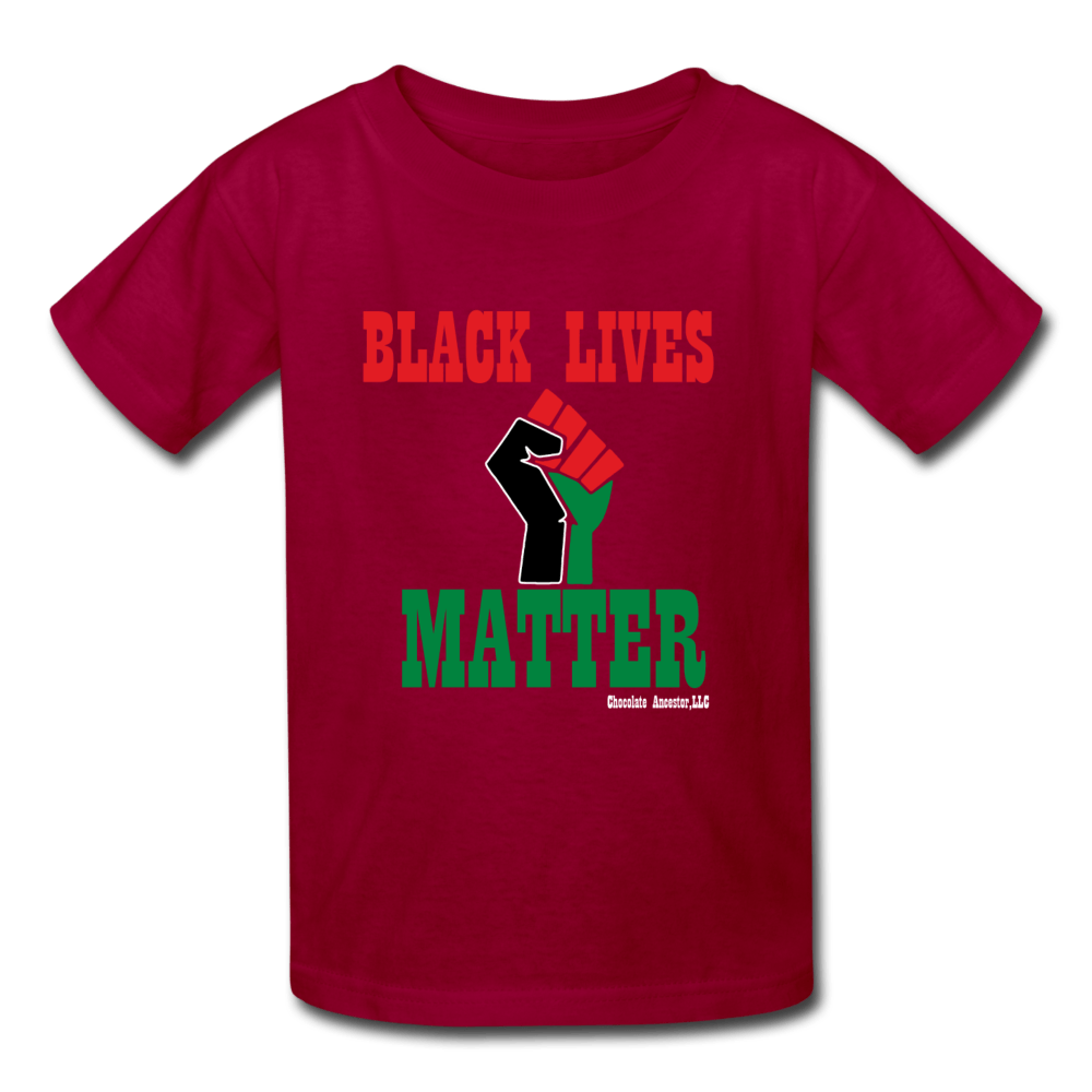 Black Lives Matter Pan African RBG Kids' T-Shirt - Chocolate Ancestor