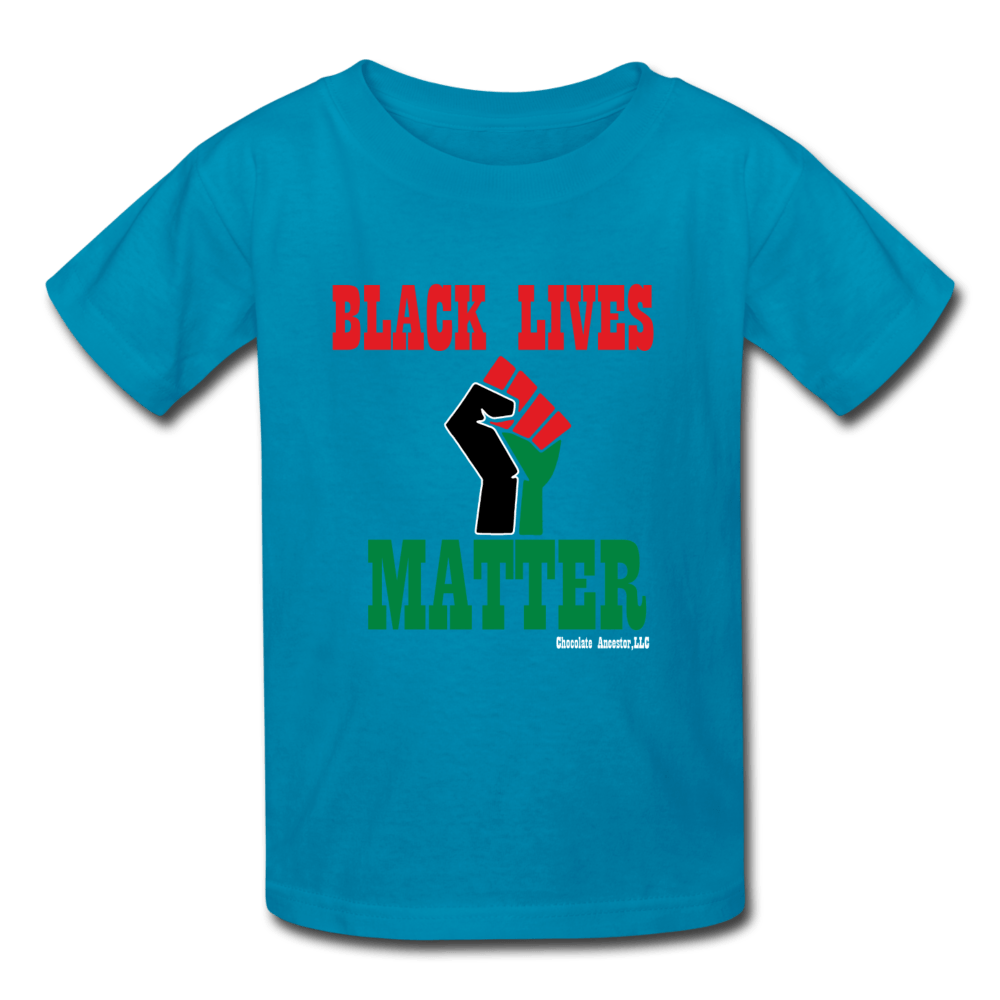 Black Lives Matter Pan African RBG Kids' T-Shirt - Chocolate Ancestor