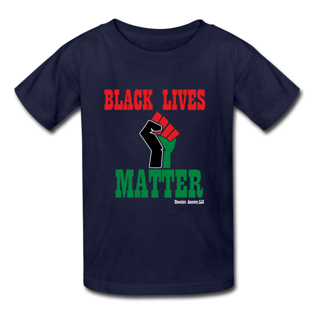 Black Lives Matter Pan African RBG Kids' T-Shirt - Chocolate Ancestor