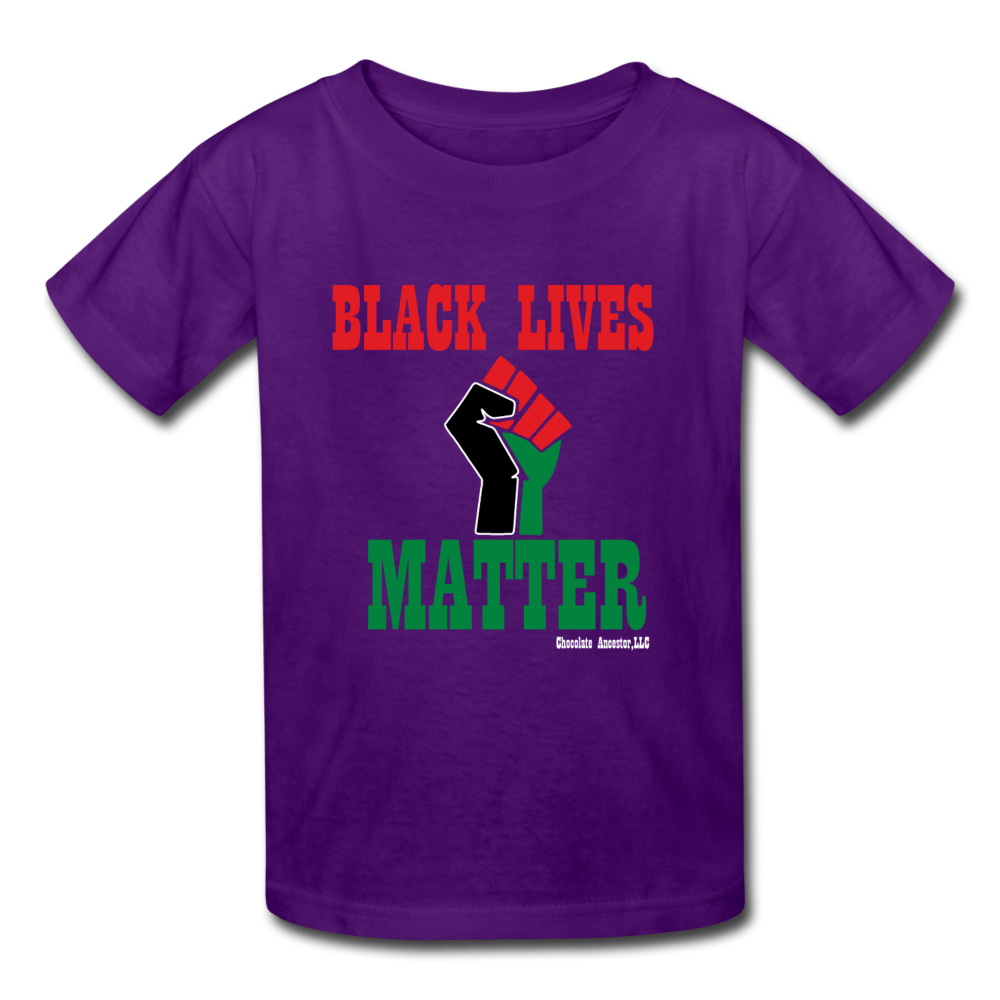 Black Lives Matter Pan African RBG Kids' T-Shirt - Chocolate Ancestor