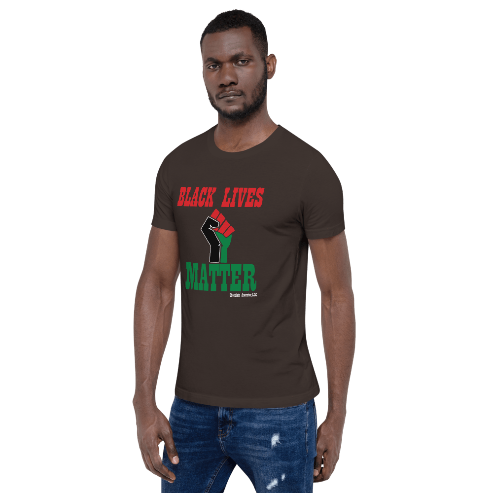 Black Lives Matter Pan African Short-Sleeve Unisex T-Shirt - Chocolate Ancestor