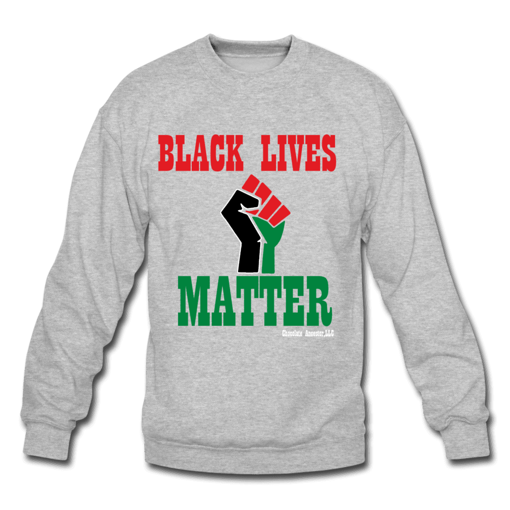 Black Lives Matter Pan African Unisex Crewneck Sweatshirt (Style 2) - Chocolate Ancestor