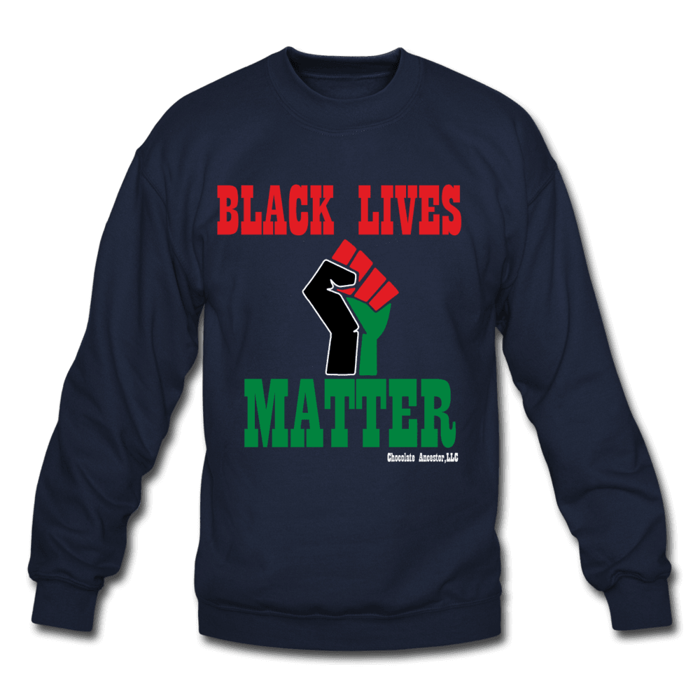 Black Lives Matter Pan African Unisex Crewneck Sweatshirt (Style 2) - Chocolate Ancestor