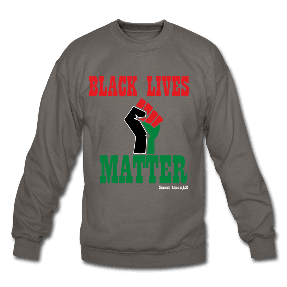 Black Lives Matter Pan African Unisex Crewneck Sweatshirt (Style 2) - Chocolate Ancestor