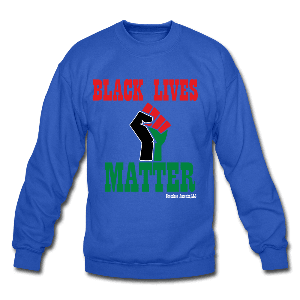 Black Lives Matter Pan African Unisex Crewneck Sweatshirt (Style 2) - Chocolate Ancestor