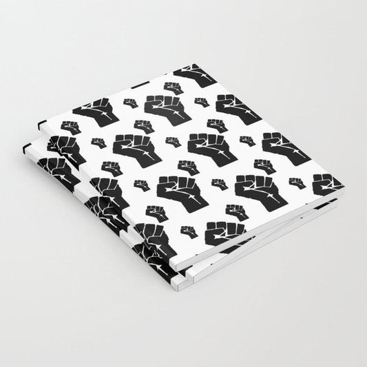 Black Power Fist Pattern Bespoke Notebook - Chocolate Ancestor