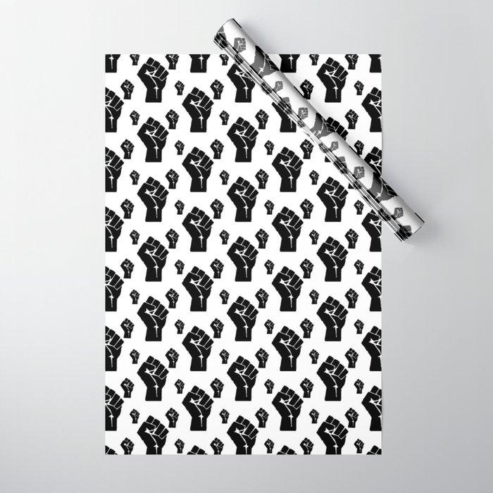 Black Power Fist Pattern Bespoke Premium Wrapping Paper - Chocolate Ancestor