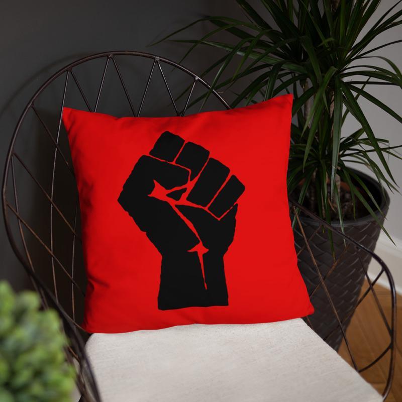 Black Power Fist Square Pillow - Chocolate Ancestor