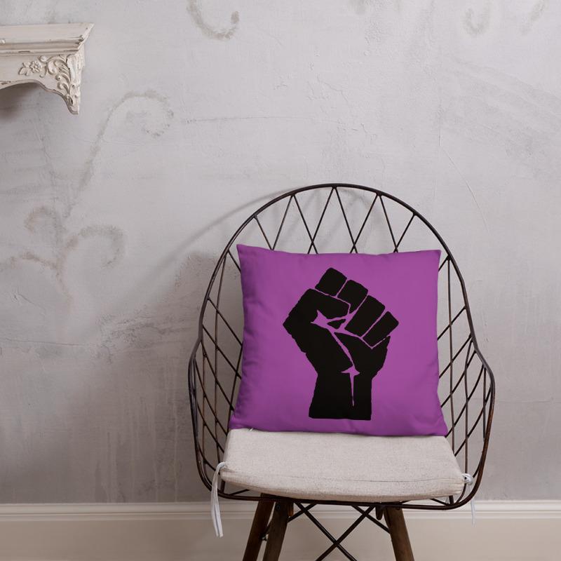 Black Power Fist Square Pillow - Chocolate Ancestor