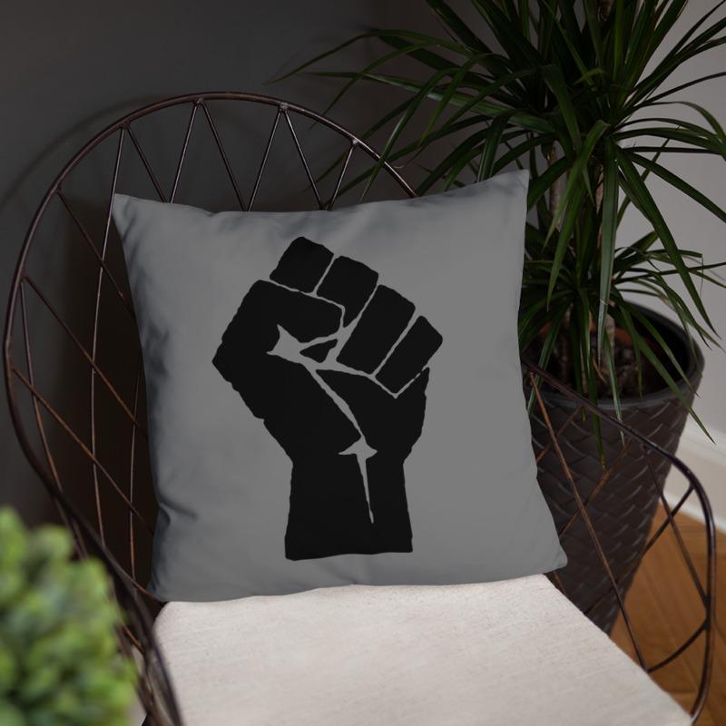 Black Power Fist Square Pillow - Chocolate Ancestor