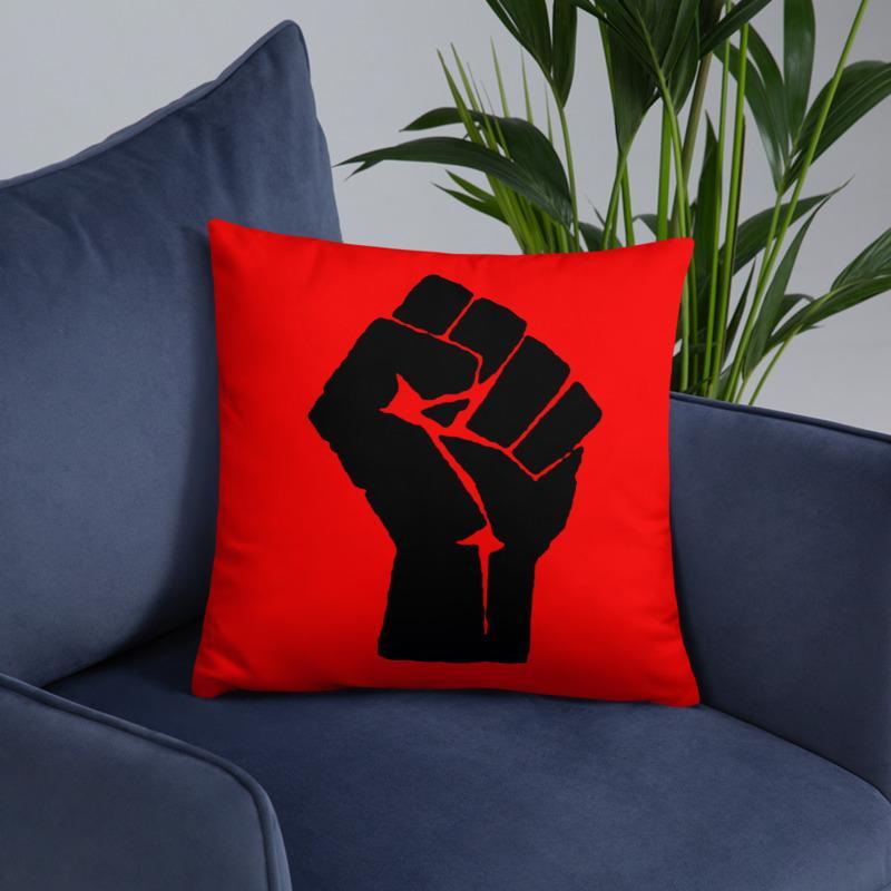 Black Power Fist Square Pillow - Chocolate Ancestor