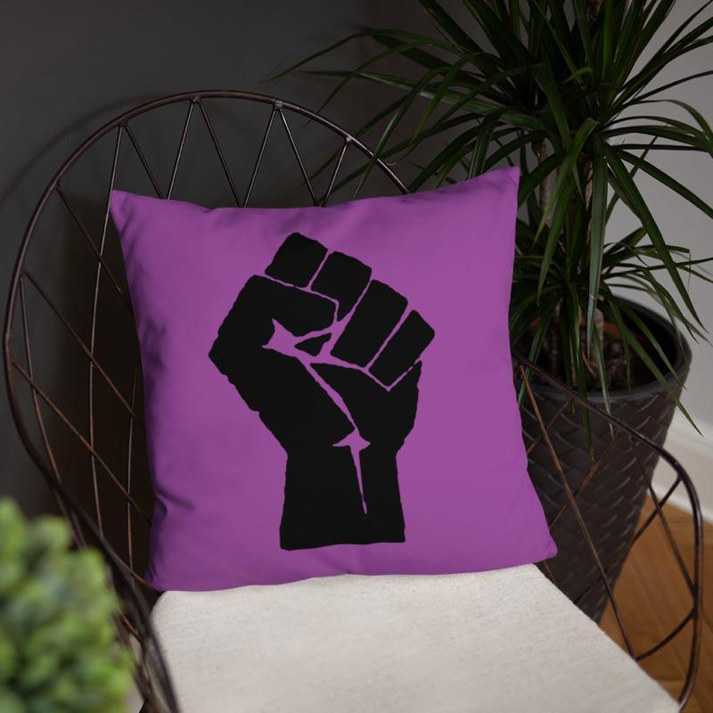 Black Power Fist Square Pillow - Chocolate Ancestor