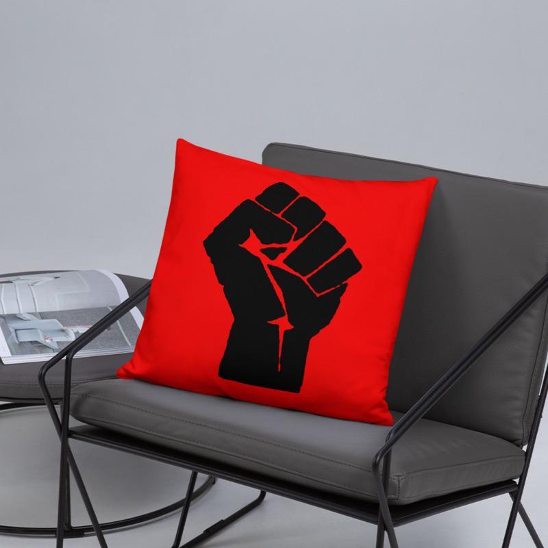 Black Power Fist Square Pillow - Chocolate Ancestor