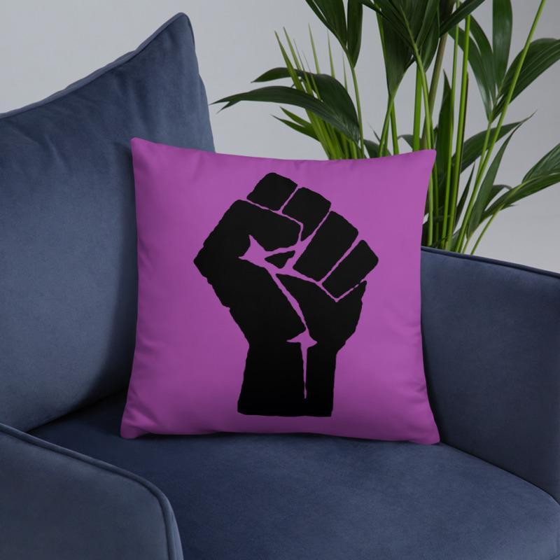 Black Power Fist Square Pillow - Chocolate Ancestor