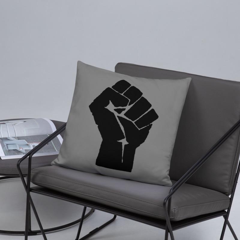 Black Power Fist Square Pillow - Chocolate Ancestor