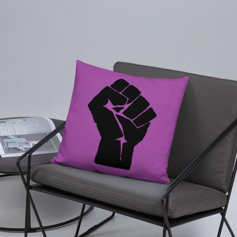 Black Power Fist Square Pillow - Chocolate Ancestor