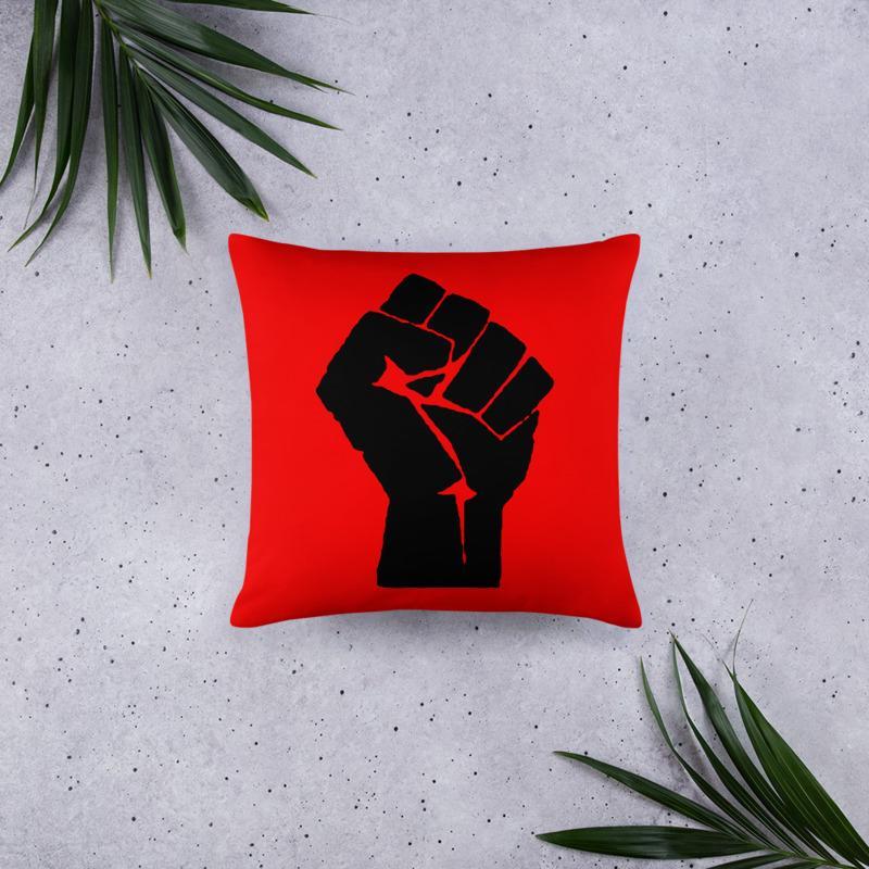 Black Power Fist Square Pillow - Chocolate Ancestor