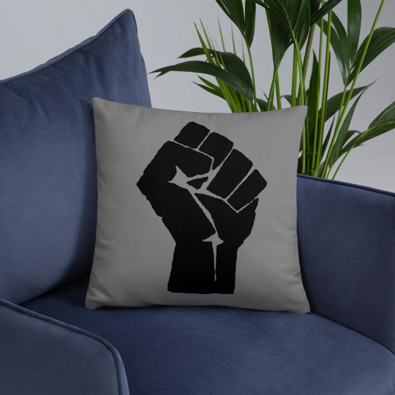 Black Power Fist Square Pillow - Chocolate Ancestor