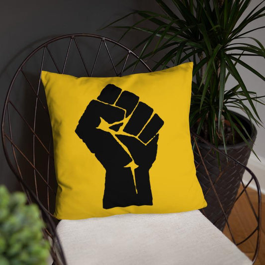 Black Power Fist Square Pillow - Chocolate Ancestor