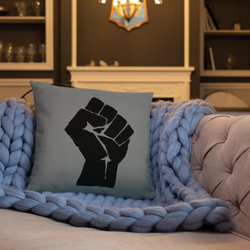 Black Power Fist Square Pillow - Chocolate Ancestor