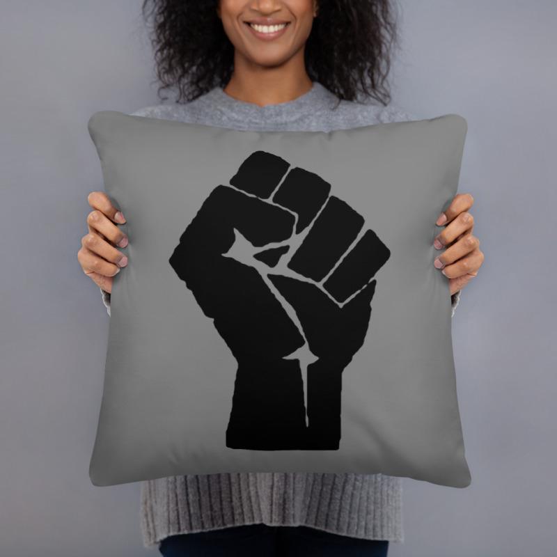 Black Power Fist Square Pillow - Chocolate Ancestor