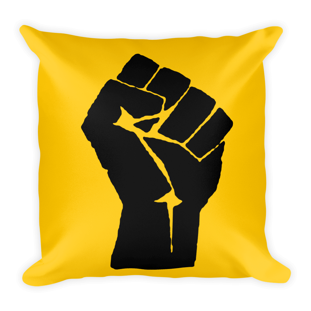 Black Power Fist Square Pillow - Chocolate Ancestor